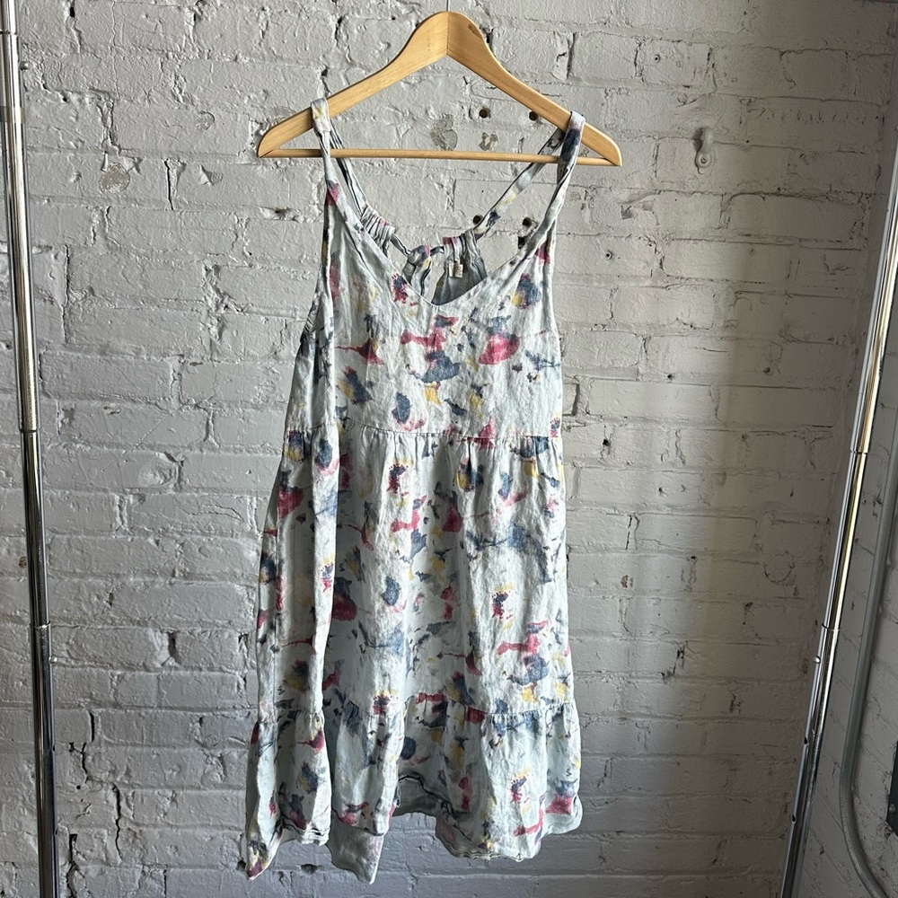 Vintage 100% Linen Sun Dress Made in Italy